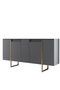 Hanah Home Consola Nogal y Oro 160cm x 35cm x 80cm - Mueble de Salón Elegante y Duradero